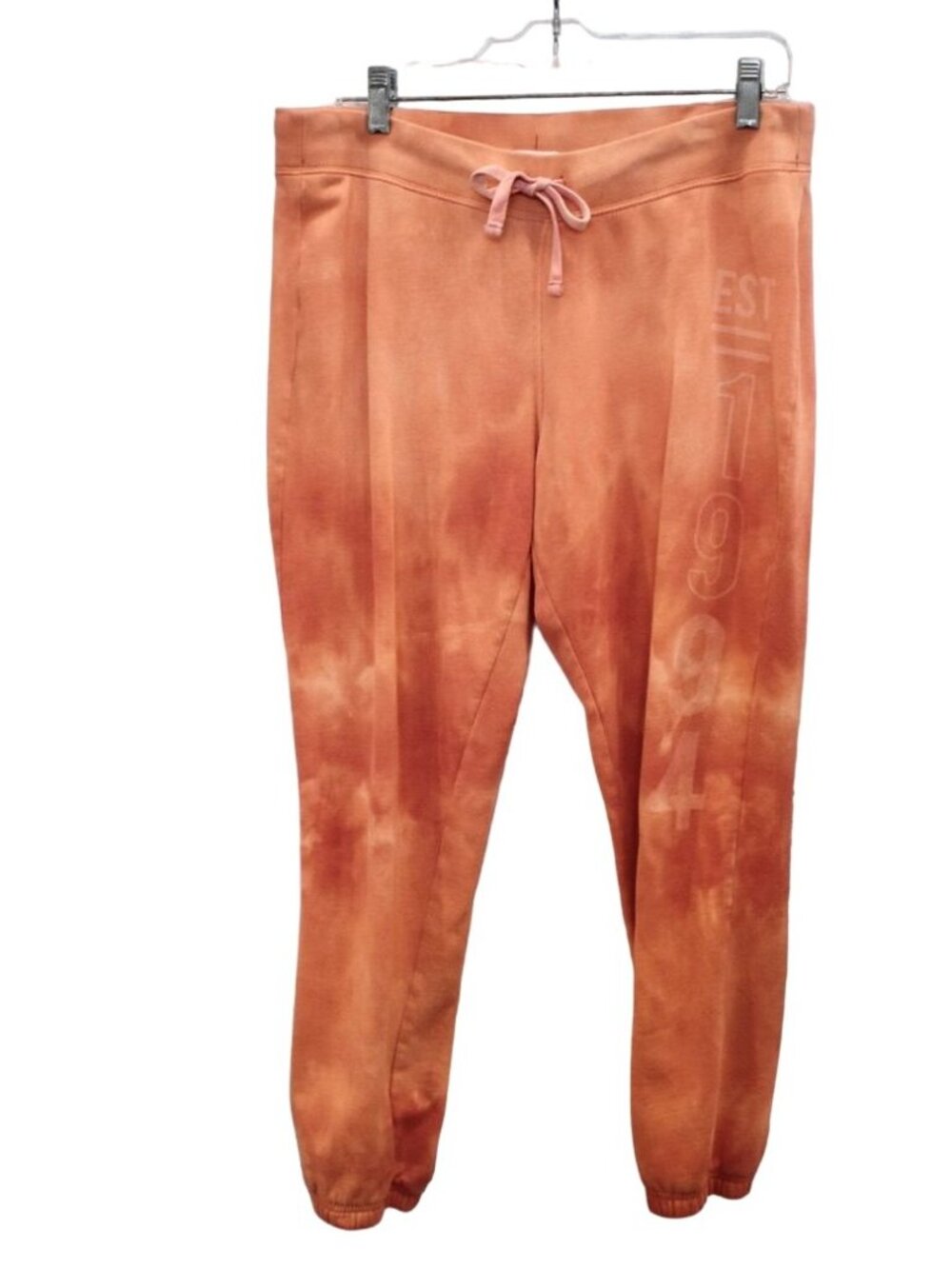 Women's Old Navy Orange Custom Bleach Dye Joggers Size L